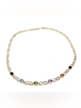 Sterling silver and gemstone collar necklace, NWOT